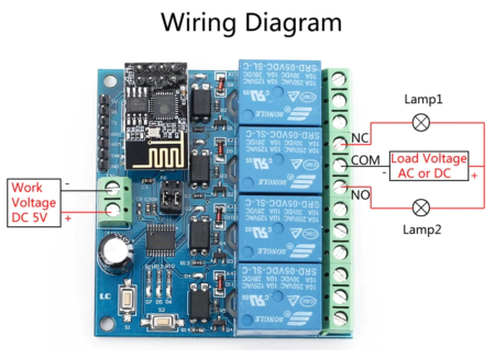 ESP8266 ESP-01 5V 4-Channels WiFi Relay Module for Home Remote Control Switch