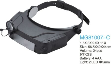 MG81007-C LED HEAD-WEARING MAGNIFIER Black