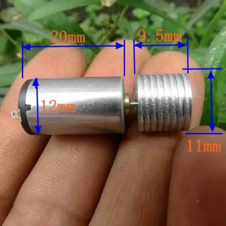 1220 MINI Cylindrical Vibration Motor 3-6V with Metal Eccentric Weight (12*20mm)