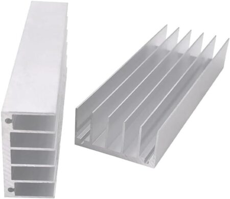 Aluminium Heat sink Heatsink 6 Fins (100 x 40 x 20 mm) White
