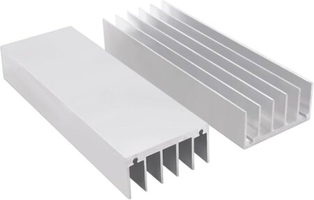 Aluminium Heat sink Heatsink 6 Fins (100 x 40 x 20 mm) White