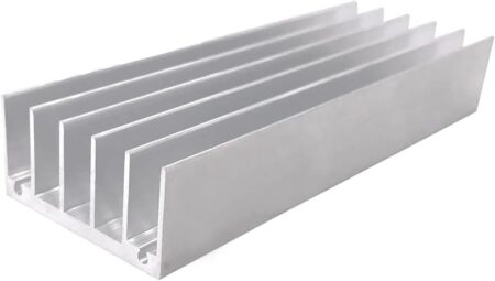 Aluminium Heat sink Heatsink 6 Fins (100 x 40 x 20 mm) White