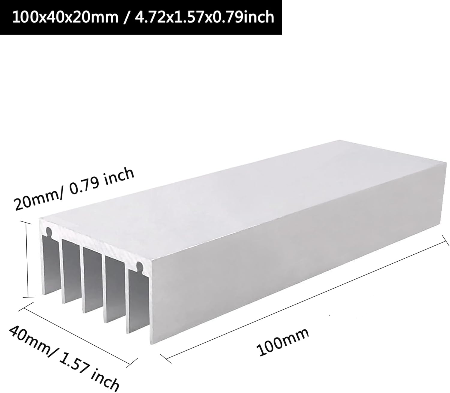 Aluminium Heat sink Heatsink 6 Fins (100 x 40 x 20 mm) White 2 61WC4kyXs6L. AC SL1500