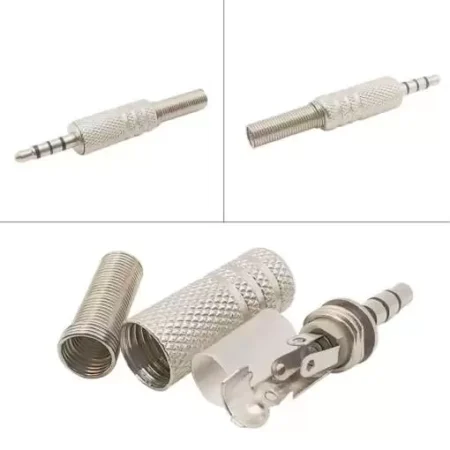 Audio Plug Male AUX 3.5mm 4-Pole TRRS (Metal)
