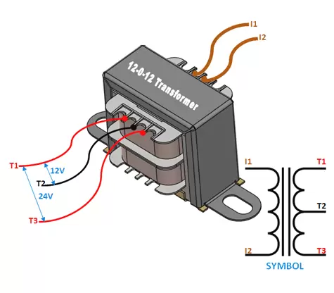 Transformer 220Vac to 12-0-12V AC 2A 3 Wire 1 Transformer Pinout Wiring.png