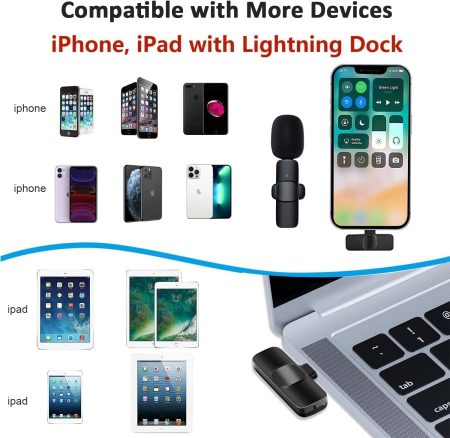 K9 Wireless Microphone Dual Omnidirectional for Type-C & iPhone