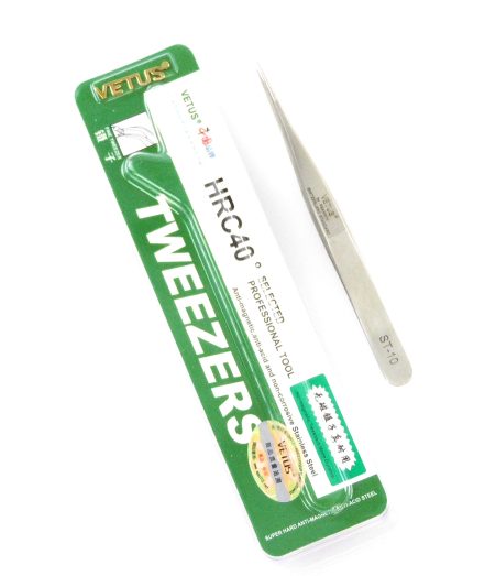 Stainless Steel StraightTweezers HRC40 ST-10 for DIY Repair Tool