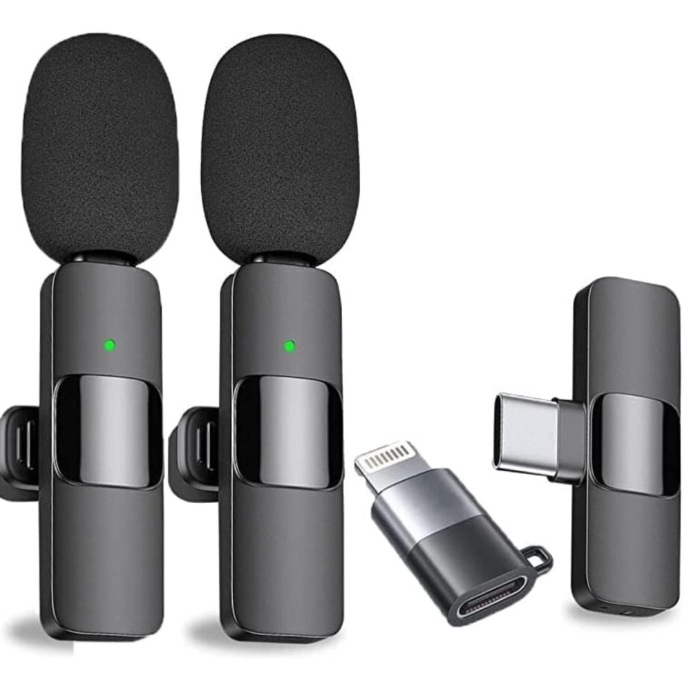 K9 Wireless Microphone Dual Omnidirectional for Type-C & iPhone