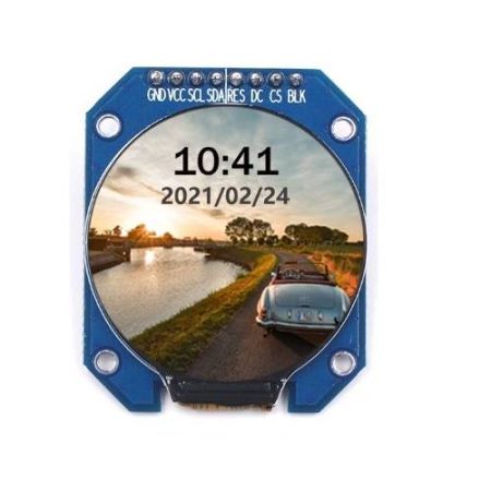 Round LCD Module 1.28 Inch 240×240 IPS Color with GC9A01 Controller