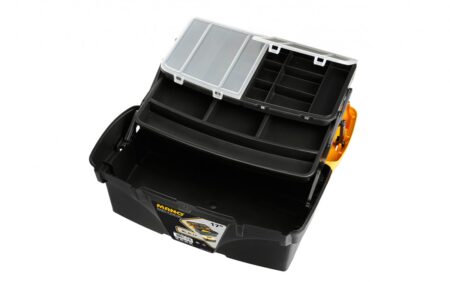MANO BL.O-17 Cantilever Toolbox – Black & Yellow – 17 Inch – Size 434×250×238 mm – Made in Turkey