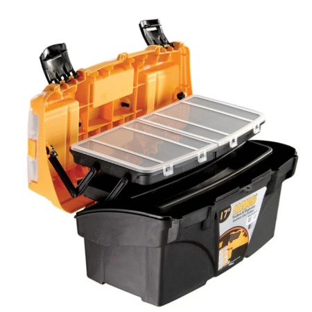 MANO BL.O-17 Cantilever Toolbox – Black & Yellow – 17 Inch – Size 434×250×238 mm – Made in Turkey