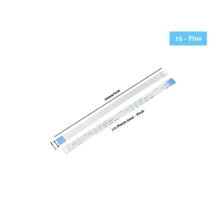 15-Pin Type-B FFC Ribbon Cable – 0.5mm Pitch, 50mm Length