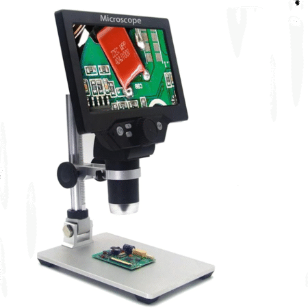 G1200 LCD Digital Microscope 7 inch 1080P ,1200X, 12MP Camera, 10 LED, Line Controller