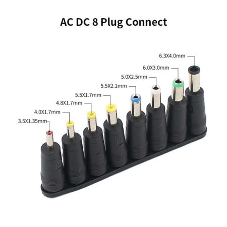 DC Power Jack Female Adapter To 8 Interchangeable Male Tips