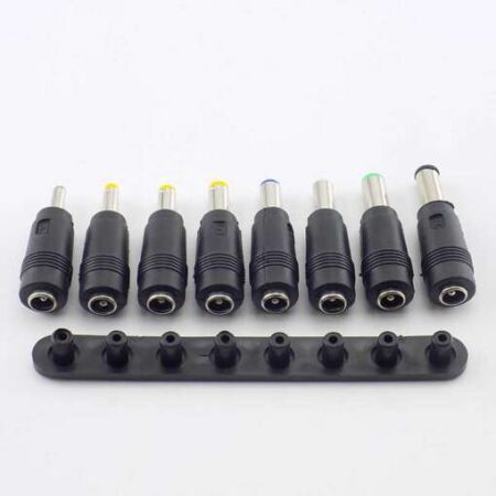 DC Power Jack Female Adapter To 8 Interchangeable Male Tips