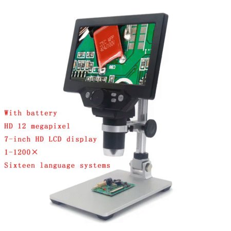 G1200 LCD Digital Microscope 7 inch 1080P ,1200X, 12MP Camera, 10 LED, Line Controller
