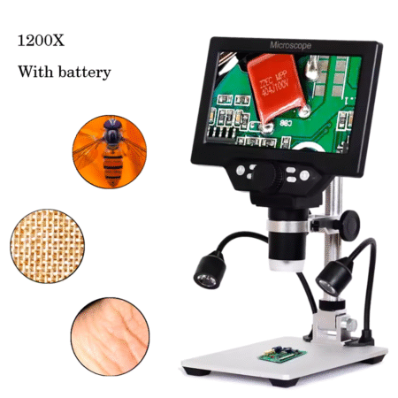 G1200 LCD Digital Microscope 7 inch 1080P ,1200X, 12MP Camera, 10 LED, Line Controller