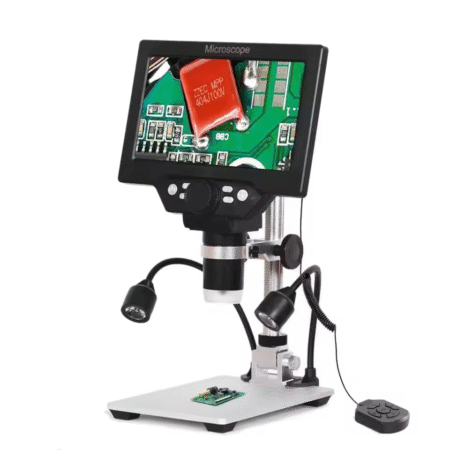 G1200 LCD Digital Microscope 7 inch 1080P ,1200X, 12MP Camera, 10 LED, Line Controller