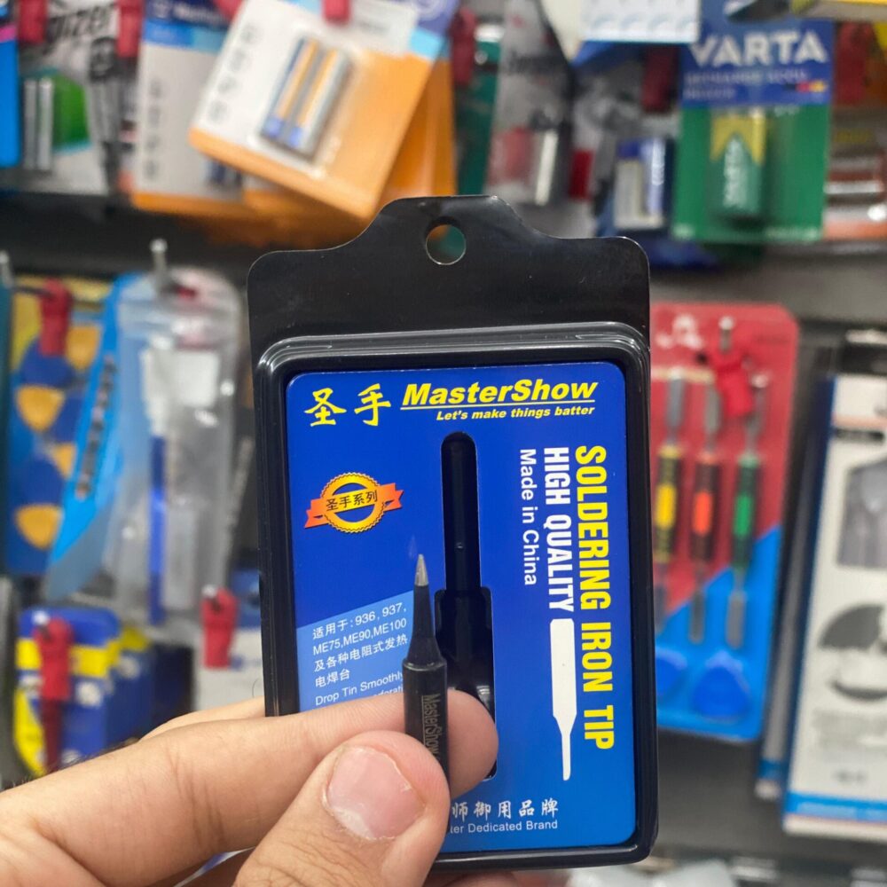 MasterShow 900M-T-I Straight Soldering Tip – Black Coated Precision Tip for Hot Air Stations