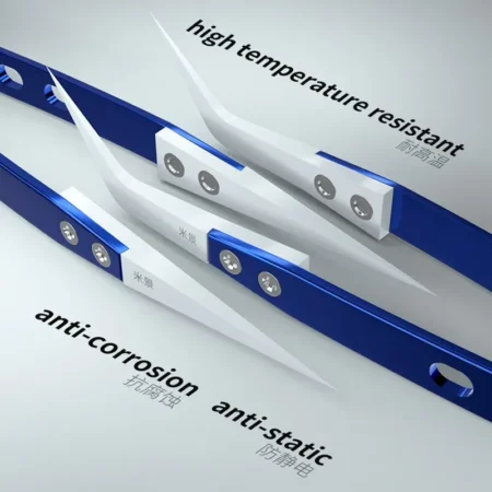 MIJING Ceramic Tweezers – Straight Head / Bend Head – High-Temperature Anti-Static Precision Curved & Straight Tweezers for Electronics Repair
