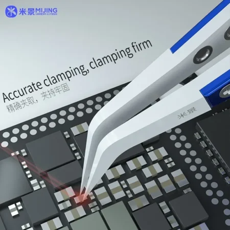 MIJING Ceramic Tweezers – Straight Head / Bend Head – High-Temperature Anti-Static Precision Curved & Straight Tweezers for Electronics Repair