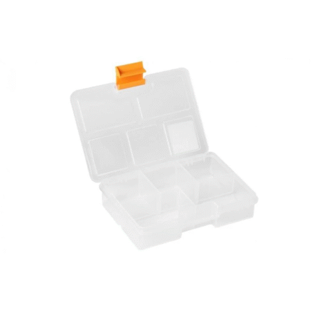 MANO S-ORG-5 Transparent 5'' Organizer Box – 5-Compartment Plastic Storage Case
