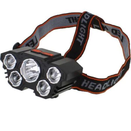 USB Rechargeable LED Headlamp Flashlight - 4 Mode, 5 LED L-T21