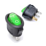 KCD1-3 Rocker Switch with Green LED – Oval Shape – 6A 250VAC