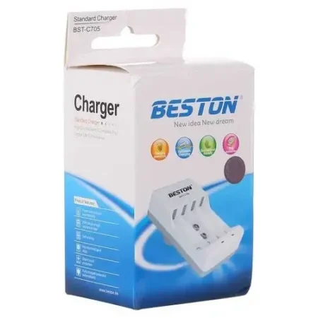 Beston BST-C705 Battery Charger – 4 Slot AA/AAA & 1x 9V – EU Plug