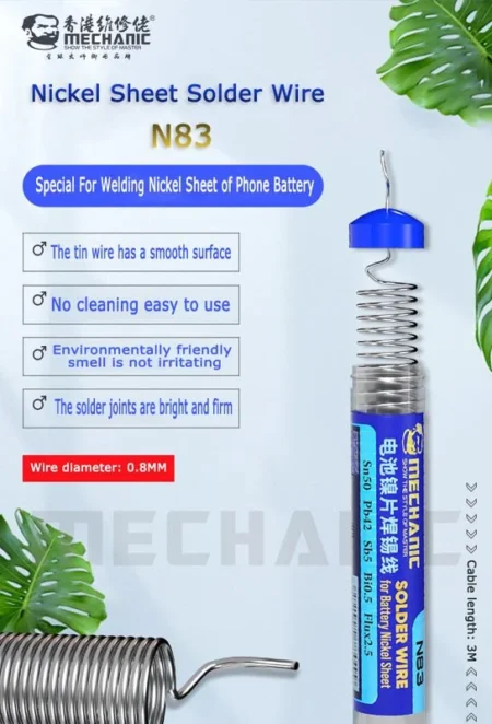 MECHANIC N83 Nickel Sheet Soldering Wire 0.8mm for Mobile Phone Battery