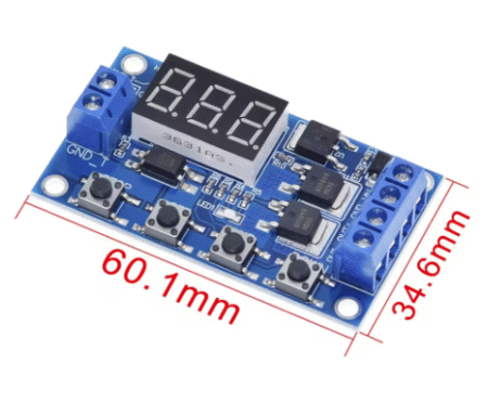 DC 6-30V Digital Time Delay Relay Module – LED Display, Dual MOS, 15A Adjustable Timer Switch