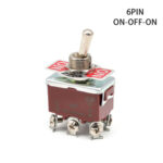 DPDT ON-OFF-ON Toggle Switch 15A 250V (E-TEN1322) — Heavy-Duty Panel Mount