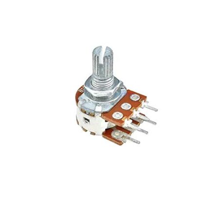 Dual-Gang Rotary Potentiometer 100 kΩ 6 Pins 15 mm Shaft