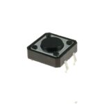 Push Button 4 pin 12x12x4.3mm | 12×12mm 4-Pin Tactile Push Button Switch (Black Cap)