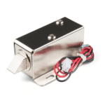 12V solenoid lock with extended latch and mounting bracket