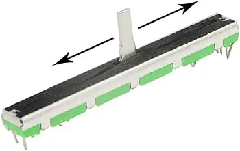 Double Linear Slide Pot 10k B103 8-Pin (4+4) 75mm Green | Dual-Gang Linear Fader