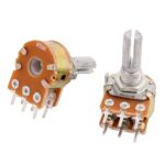 Metal pot 50K 6 pin | 50KΩ Dual-Gang Rotary Potentiometer B50K 6-Pin