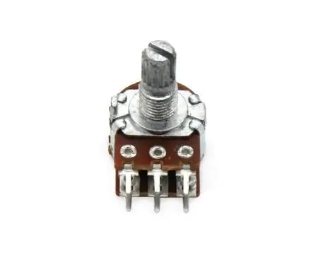 Dual-Gang Rotary Potentiometer 100 kΩ 6 Pins 15 mm Shaft