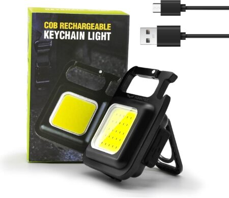 COB Rechargeable Keychain Light – USB-C EDC Flashlight