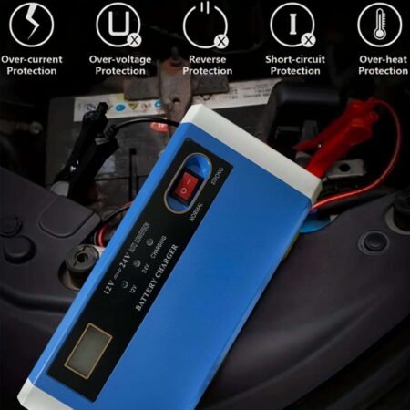 Automatic Smart Car Battery Charger 10A 12/24VDC | 12V & 24V Lead-Acid