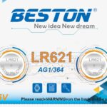 BESTON LR621 AG1 364 Button Cell Battery 2pcs Pack