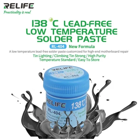 Relife RL-404 40g 138°C Low-Temperature Melting Point Lead-free Tin Solder Paste for Mobile Phone BGA Repair