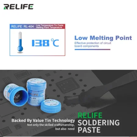 Relife RL-404 40g 138°C Low-Temperature Melting Point Lead-free Tin Solder Paste for Mobile Phone BGA Repair