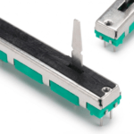 Linear Slide Pot 10k (103) — 6-Pin Dual-Gang, 45×9 mm Body, 15 mm Metal Shaft