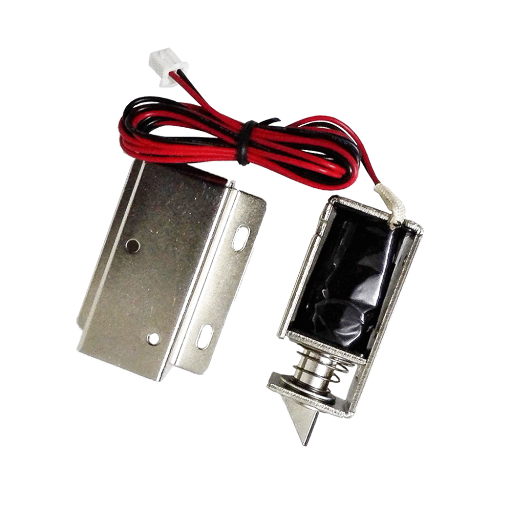 12V solenoid lock body with red and black leads