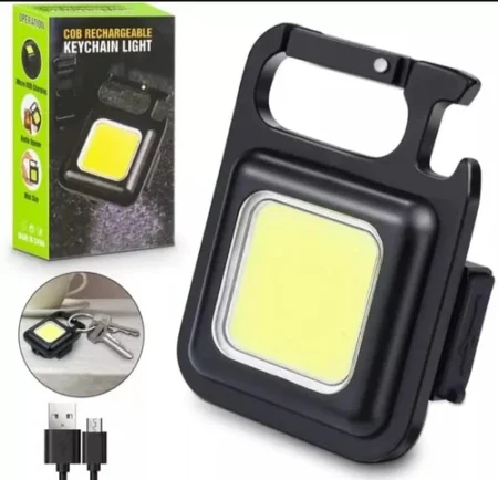 COB Rechargeable Keychain Light – USB-C EDC Flashlight
