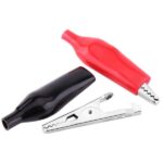 Small Alligator Clip Pair 28mm – Red Black Testing Clamps
