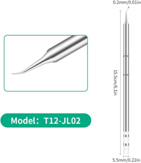 T12-JL02 MR Soldering Tip – Bent Conical for T12 Stations