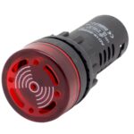 22 mm LED Panel Indicator + Buzzer – Red