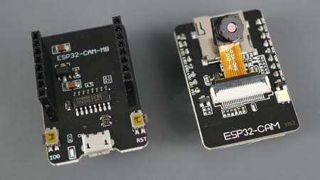 ESP32-CAM + ESP32-CAM-MB – 2MP OV2640, USB Programmer, microSD